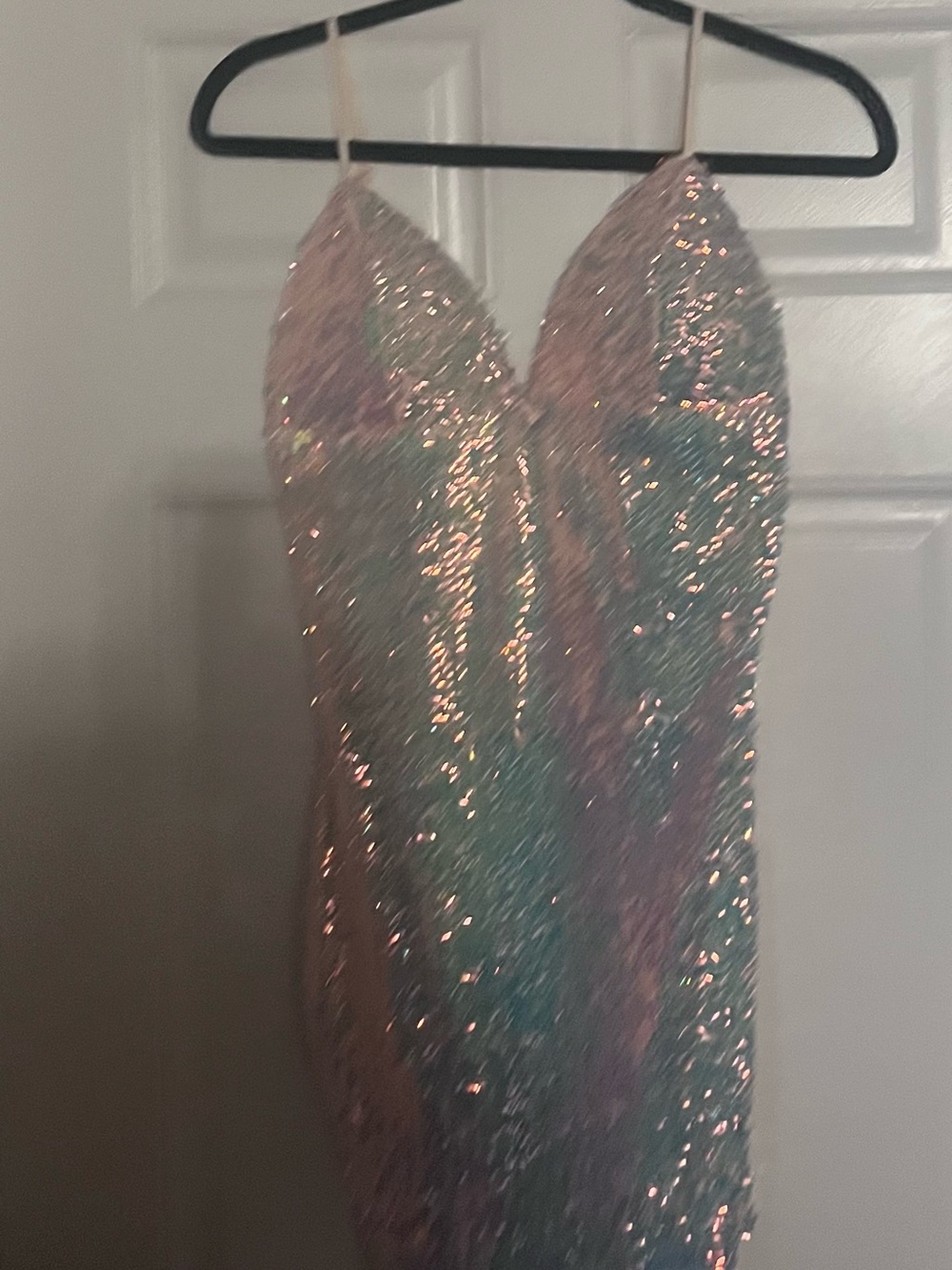 Mermaid Sparkle Pink & Blue Sequin Mini One-Piece Dress
